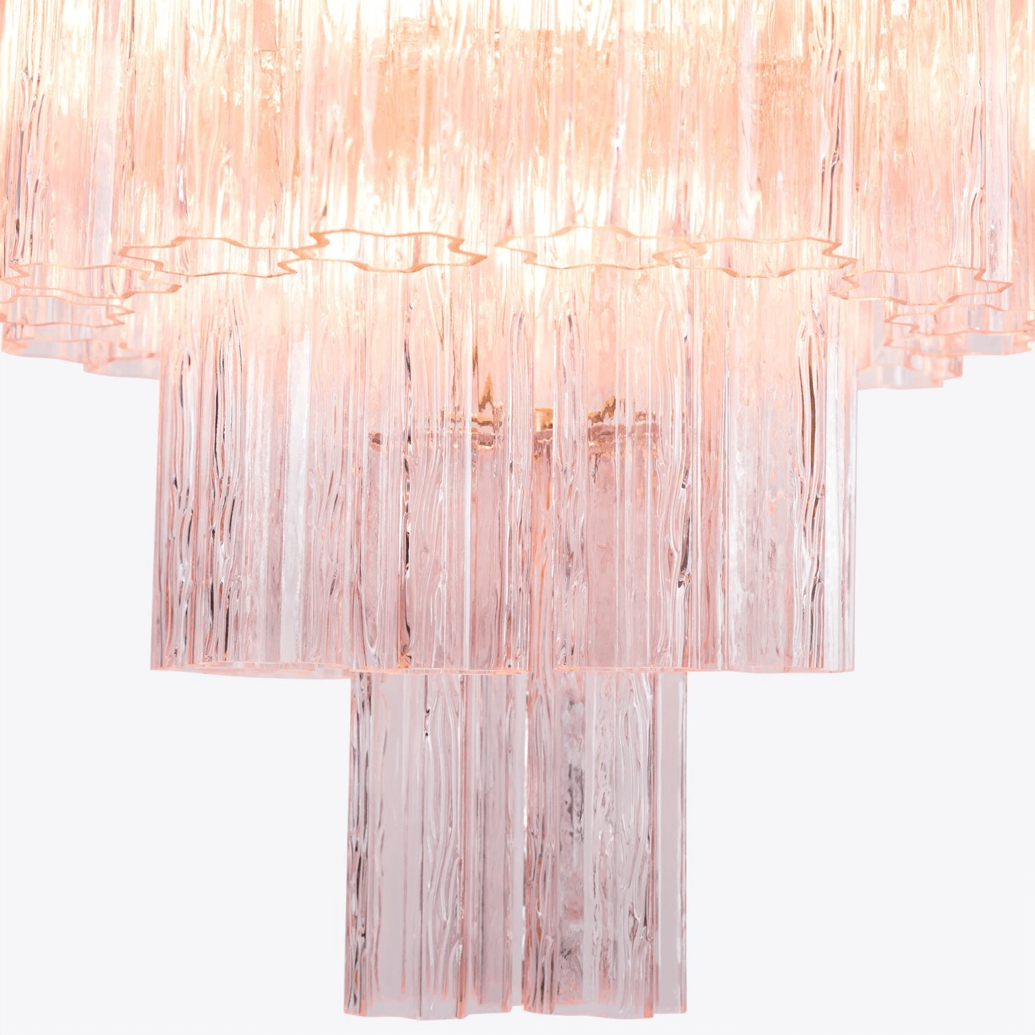 Aurora Chandelier Five Tier Fluted Glass Grande Mid Century - Neutralighting