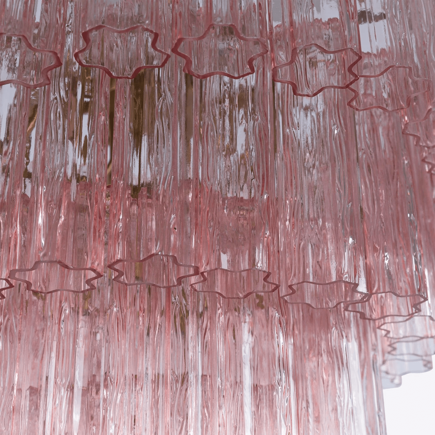 Aurora Chandelier Five Tier Fluted Glass Grande Mid Century - Neutralighting