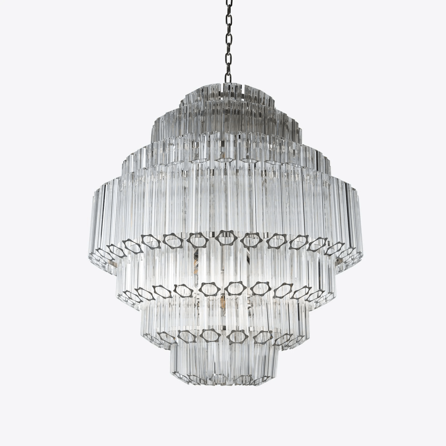 Aurora Chandelier Clear Glass Tube Layered Grande Vintage - Neutralighting