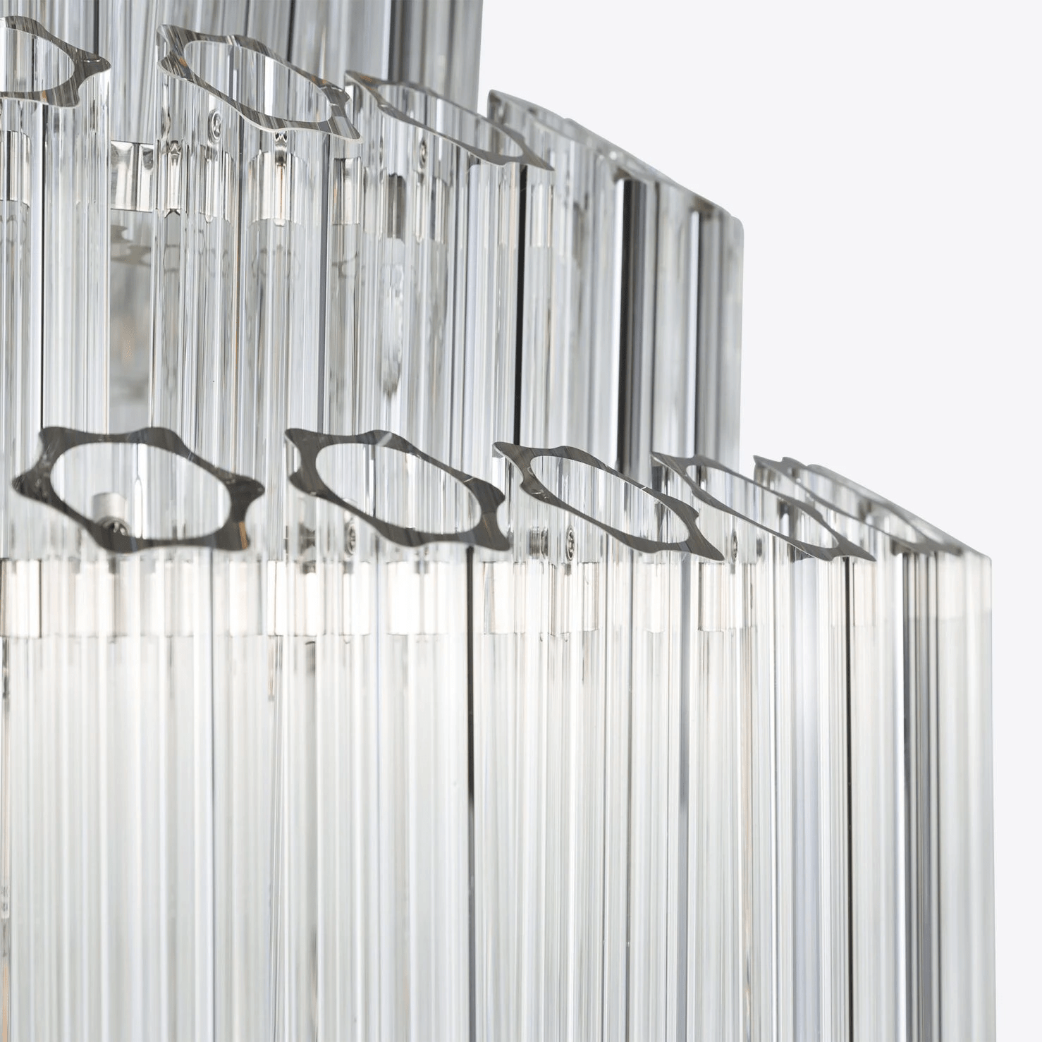 Aurora Chandelier Clear Glass Tube Layered Grande Vintage - Neutralighting