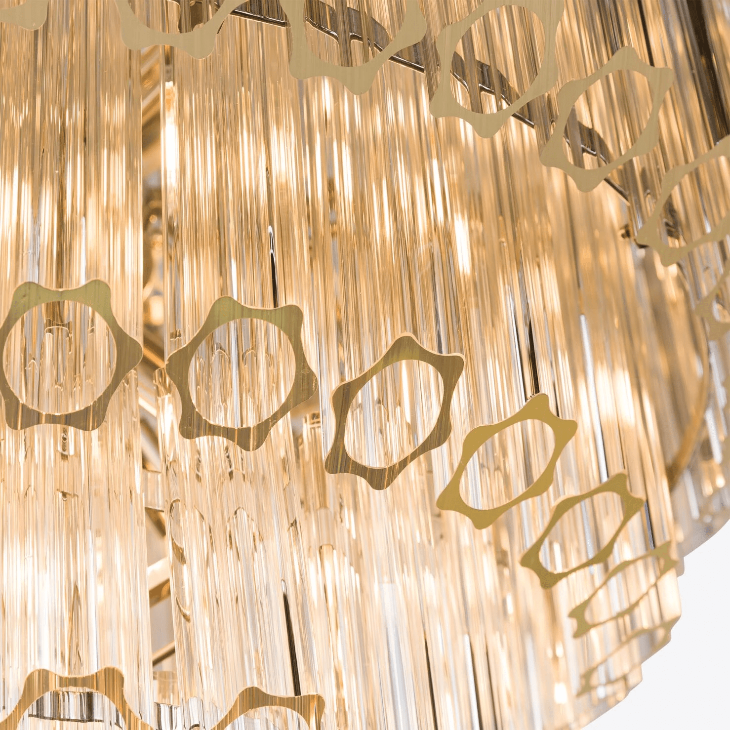 Aurora Chandelier Clear Glass Tube Layered Grande Vintage - Neutralighting