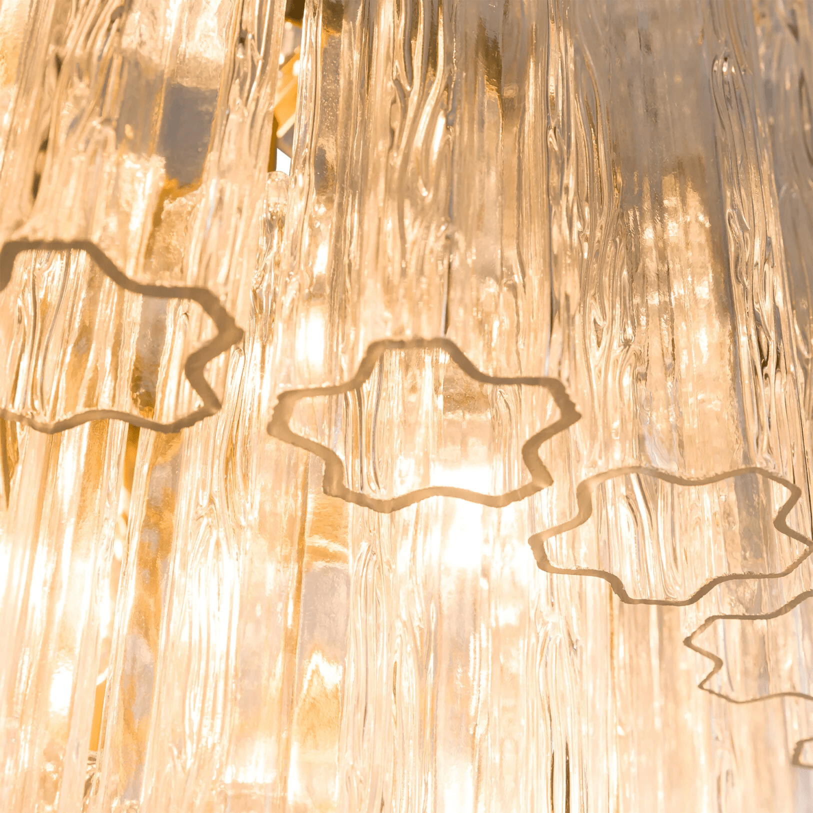Aurora Chandelier Pink Prism Glass Layered Elegant - Neutralighting