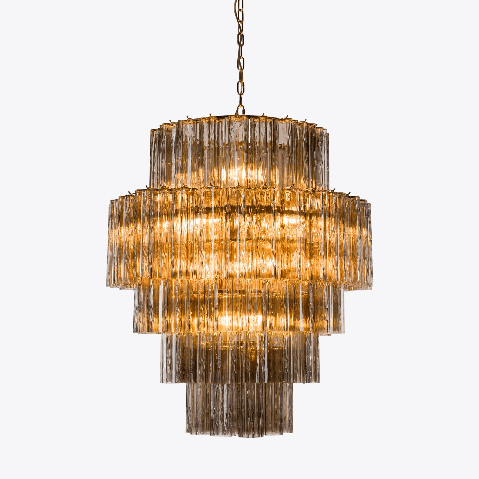 Aurora Chandelier Pink Prism Glass Layered Elegant - Neutralighting