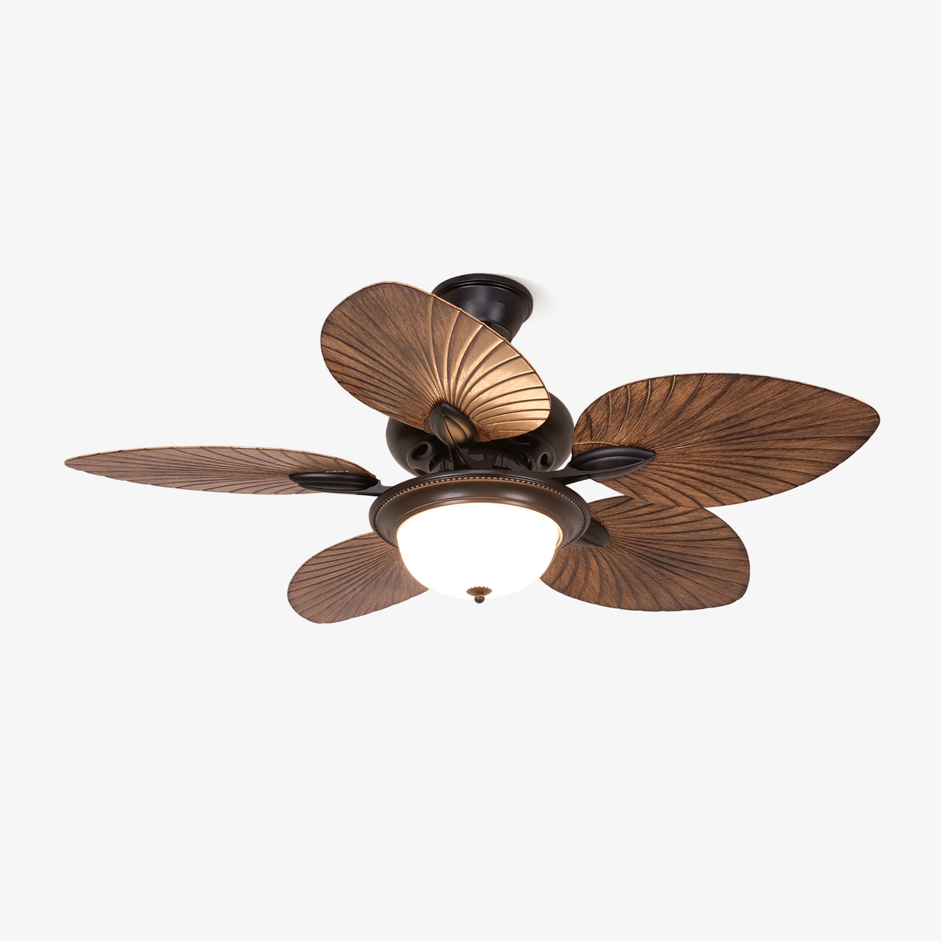 Ventilatore da soffitto Virel Tropicale in legno con luce, Modello A, diametro 42 pollici