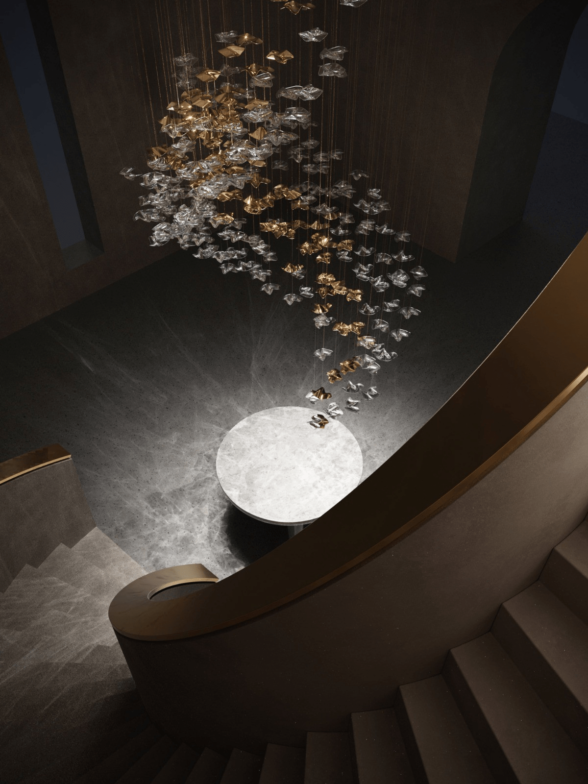 Nephele Crystal Leaf Chandelier - Blowlighting