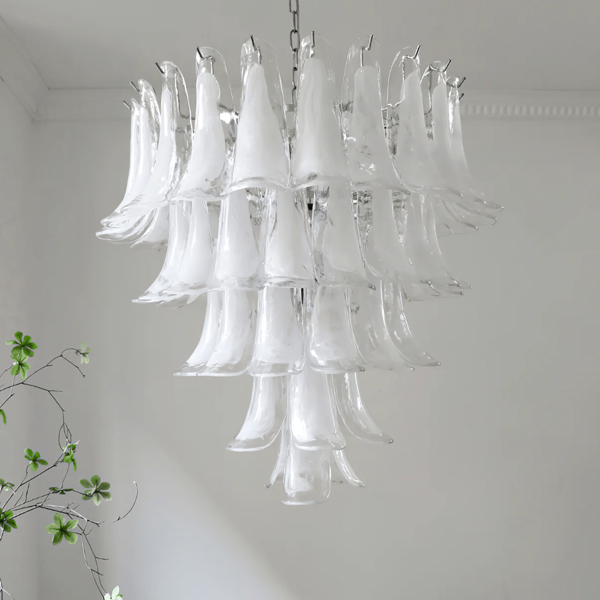 Aurora Chandelier Murano Glass Petals Vintage - Blowlighting