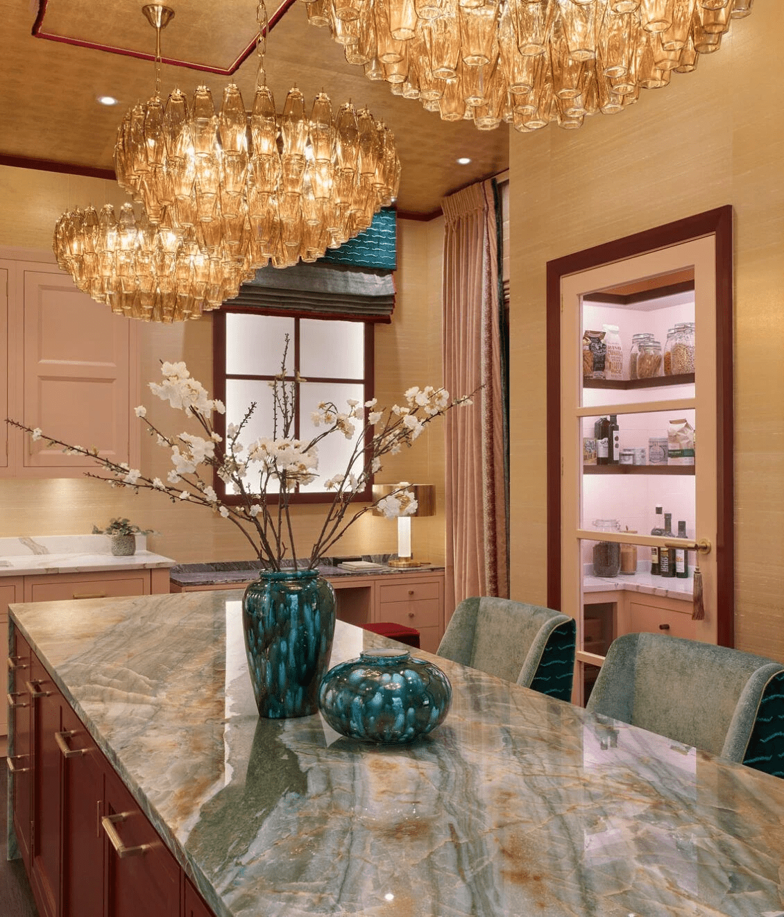 Aurora Chandelier Tiered Amber Glass Vintage - Neutralighting