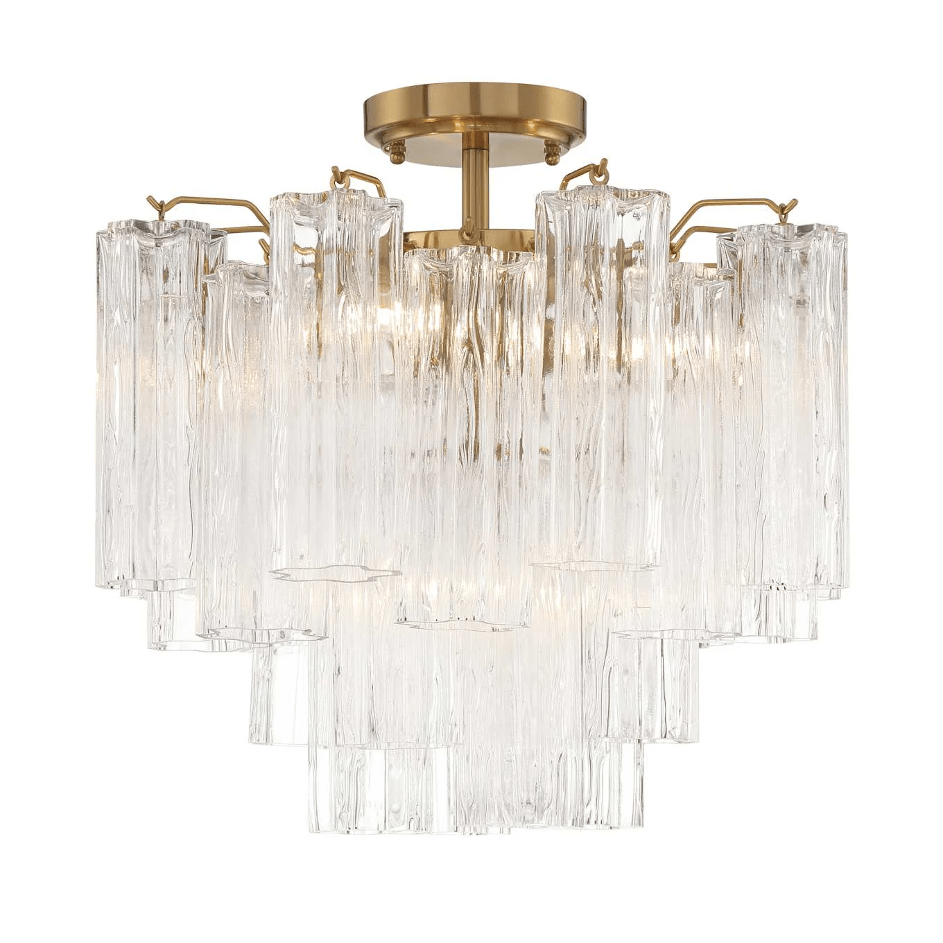Aurora Ceiling Lamp Clear Murano Glass Tubular Handblown - Neutralighting
