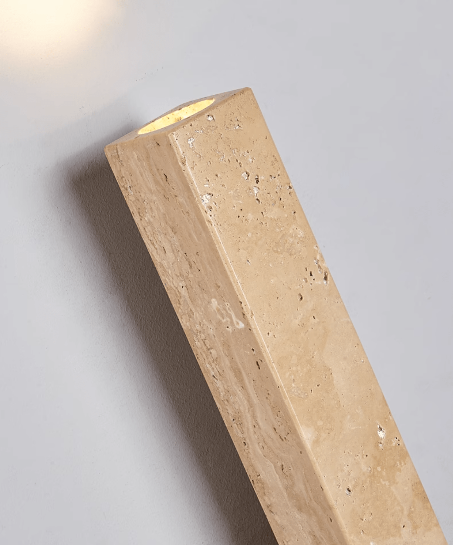 Cathais Minimalist Travertine Wall Light - Neutralighting