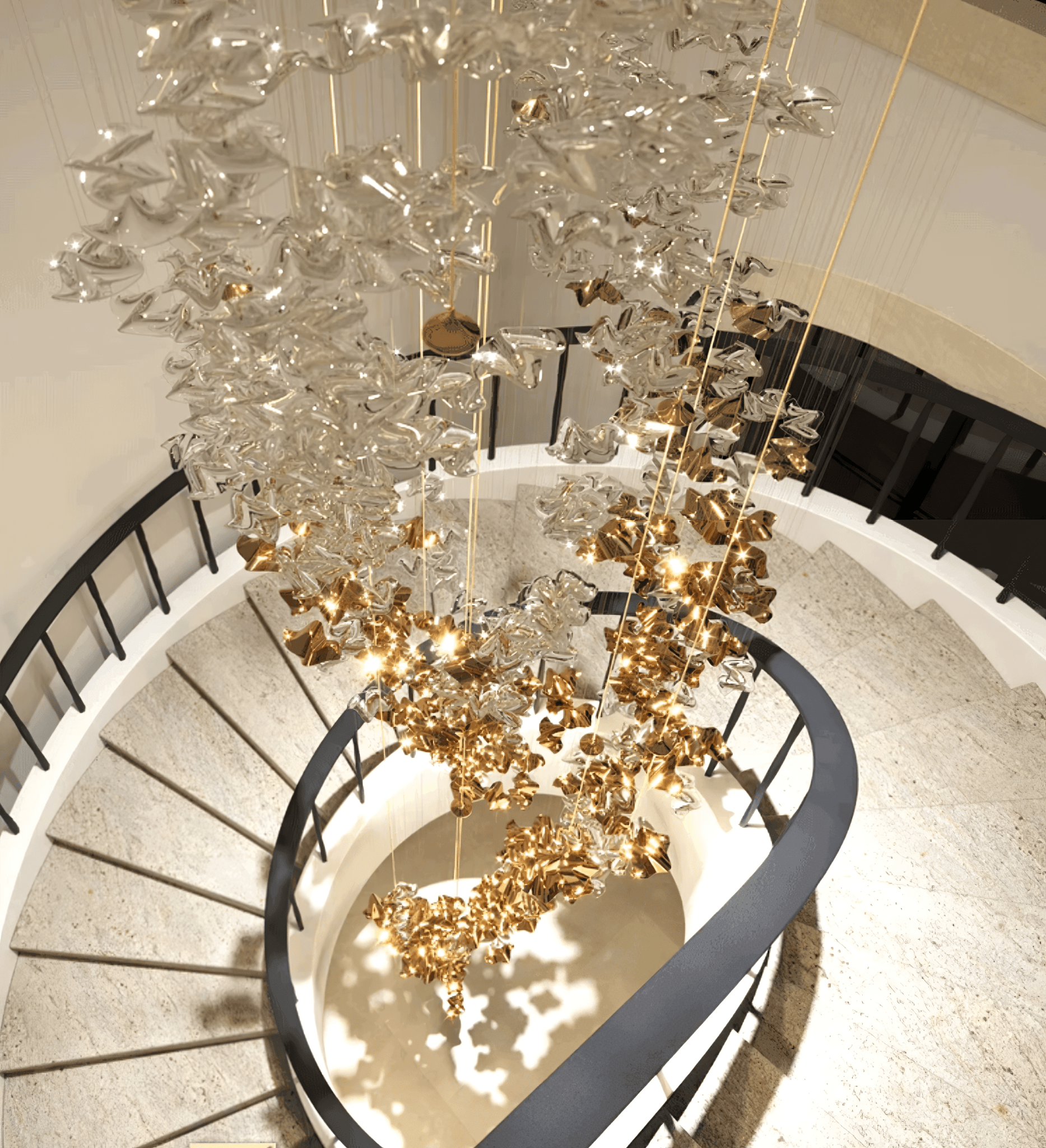 Nephele Crystal Leaf Chandelier - Blowlighting