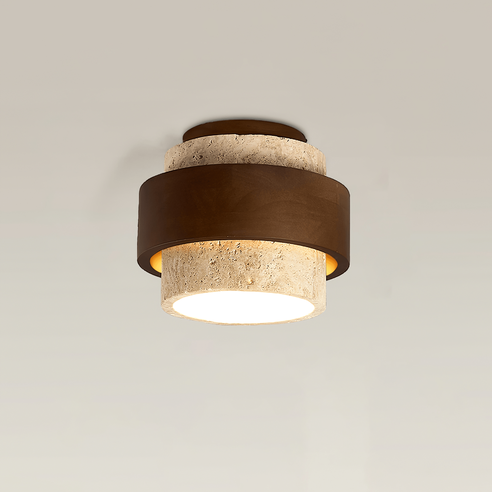 Eltalor Layered Ring Travertine Ceiling Light - Neutralighting