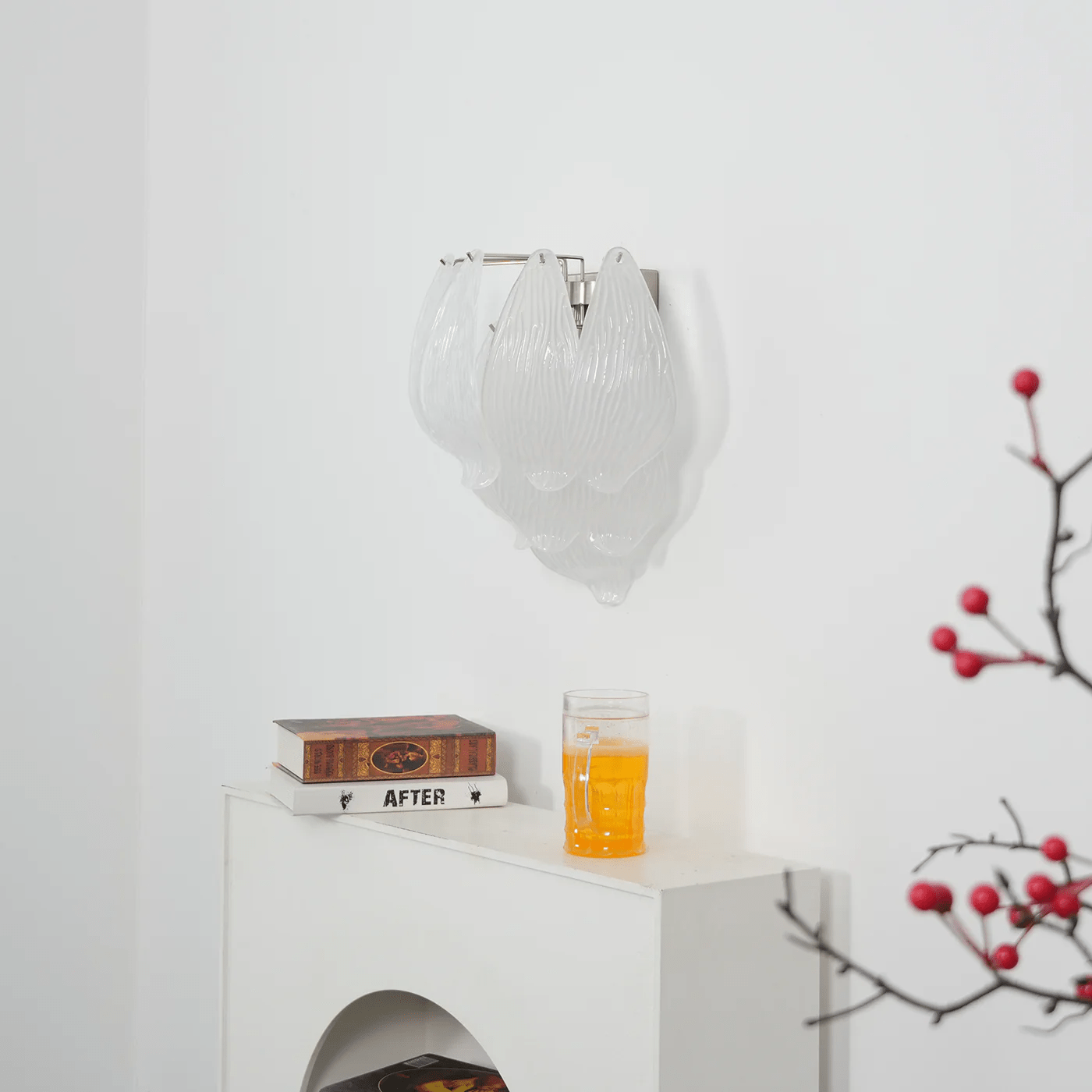 Aurora Wall Lamp Murano Glass Petal Frosted Cascading - Neutralighting