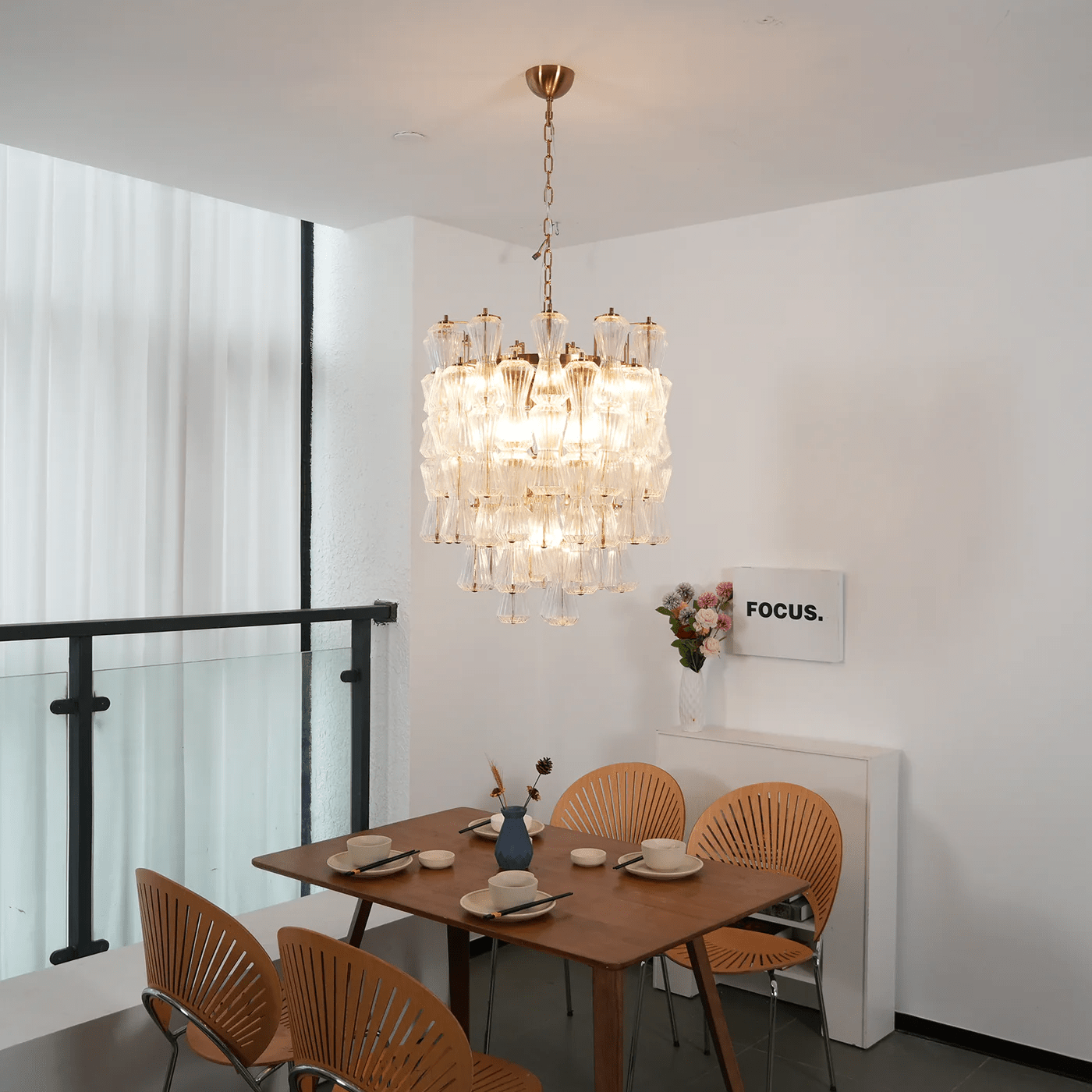 Aurora Chandelier Murano Glass Floral Cascade - Neutralighting