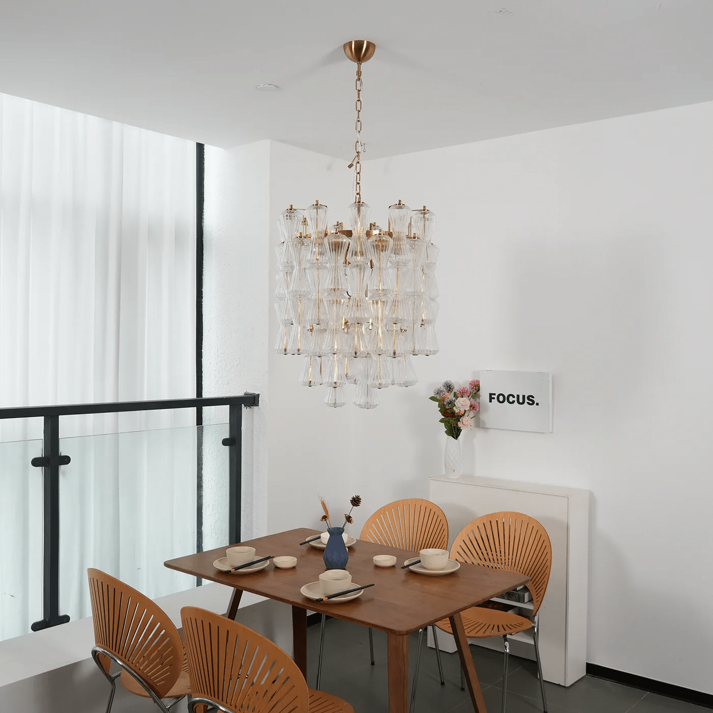 Aurora Chandelier Murano Glass Floral Cascade - Neutralighting
