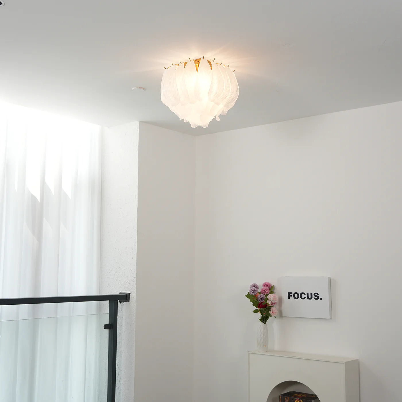 Aurora Ceiling Lamp Murano Petal Hand-Blown Glass Flushmount - Neutralighting