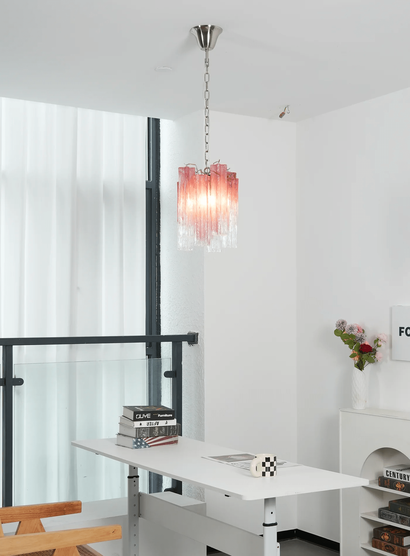 Aurora Chandelier Pink Gradient Murano Glass - Neutralighting