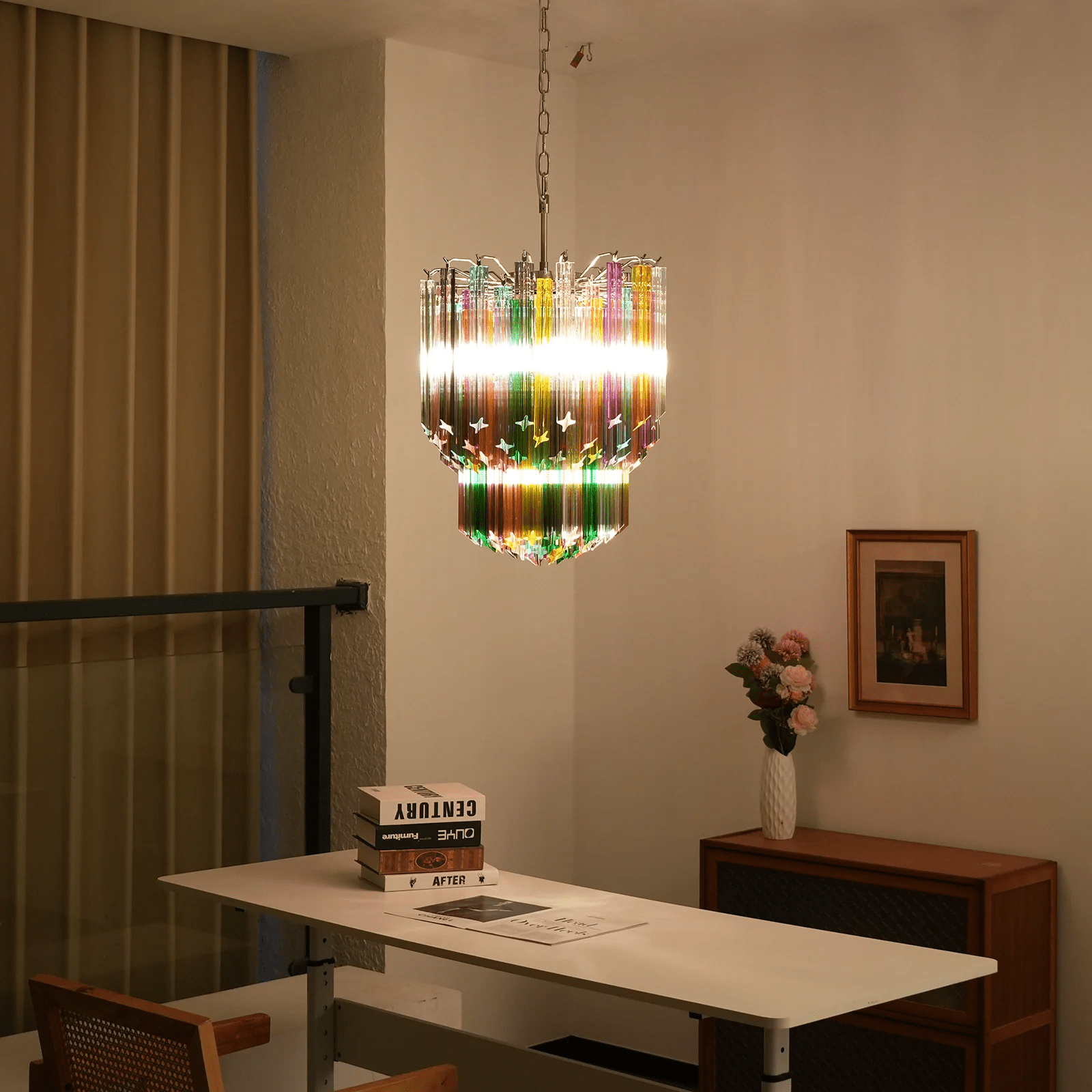 Aurora Chandelier Murano Glass Colorful Prism - Neutralighting