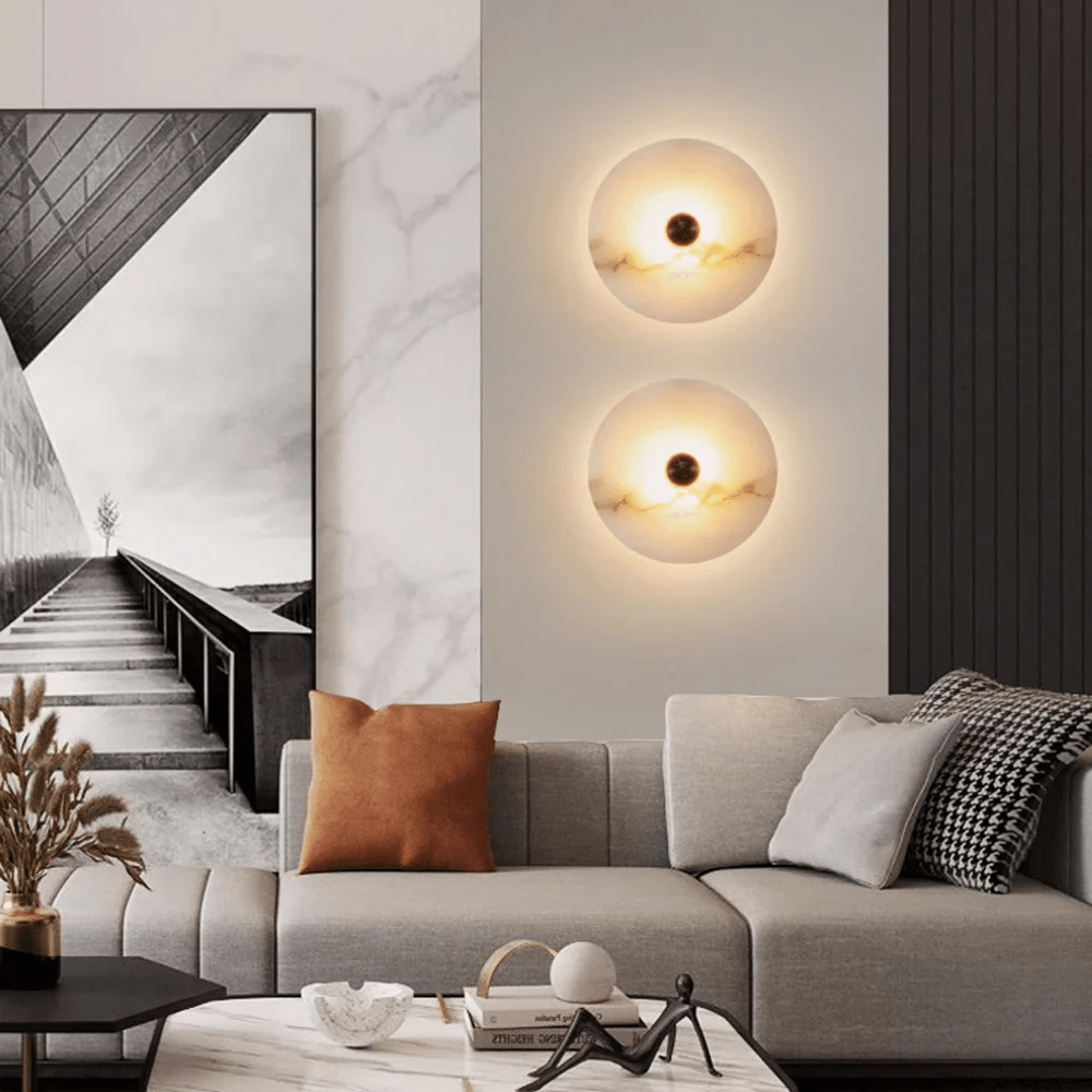 Selene Minimalist Alabaster Ceiling Light - Blowlighting