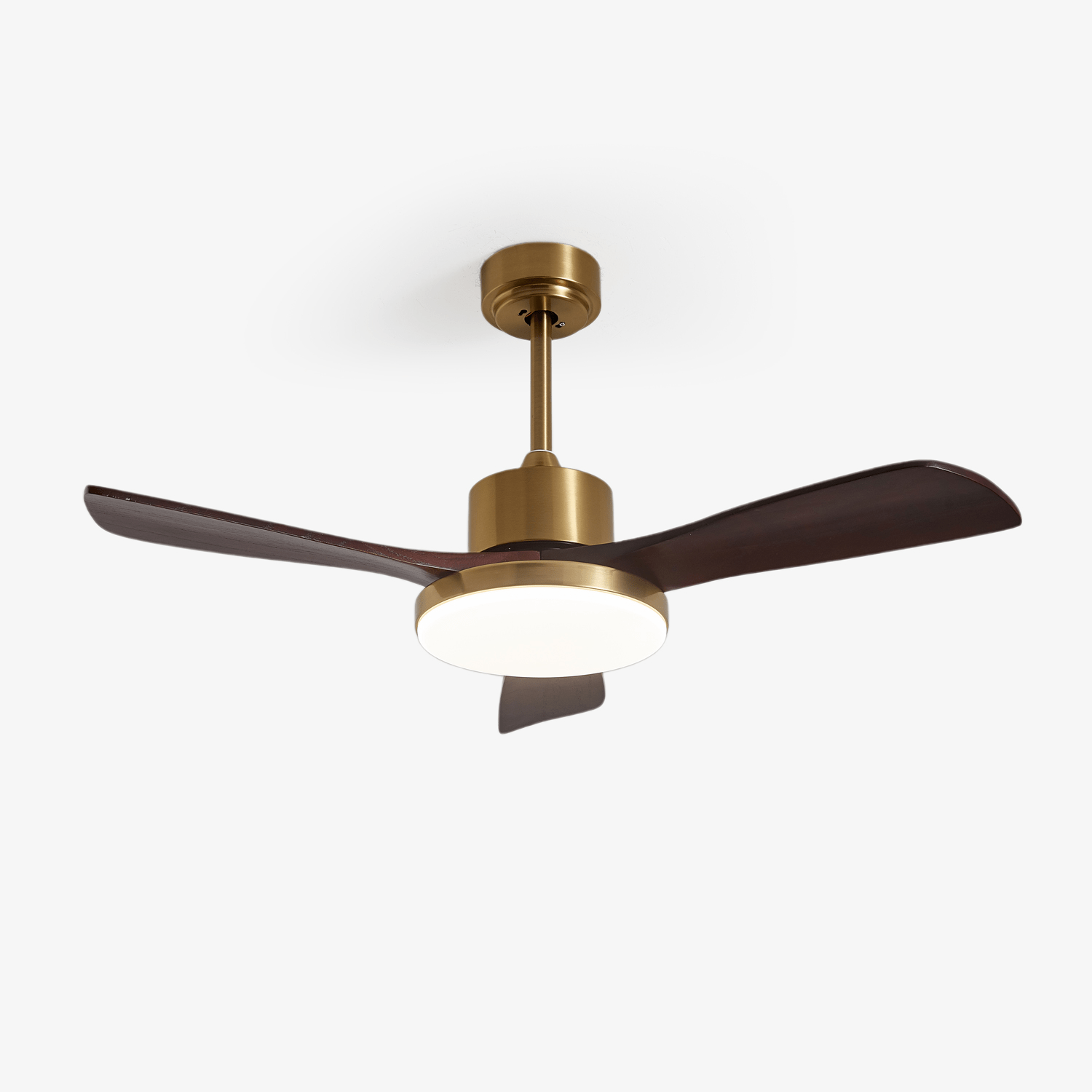 Ventilatore da soffitto Xen con luce, finitura colore noce