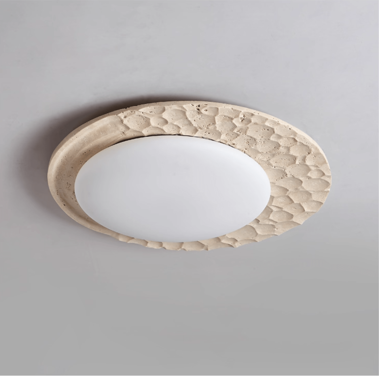 Ivsoris Textured Travertine Ceiling Light - Neutralighting