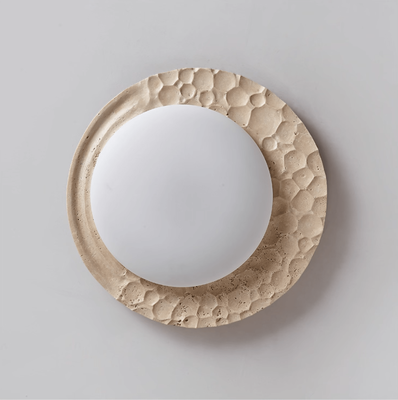 Ivsoris Textured Travertine Ceiling Light - Neutralighting