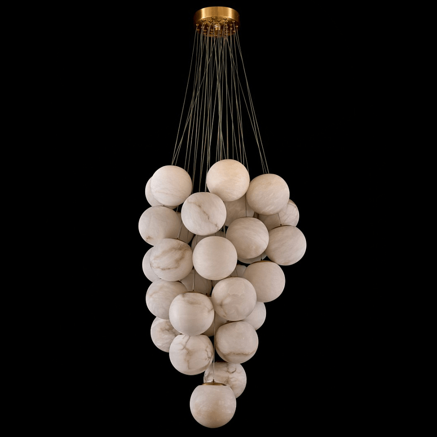 Grapha Cluster Alabaster Globe Chandelier - Letslighting