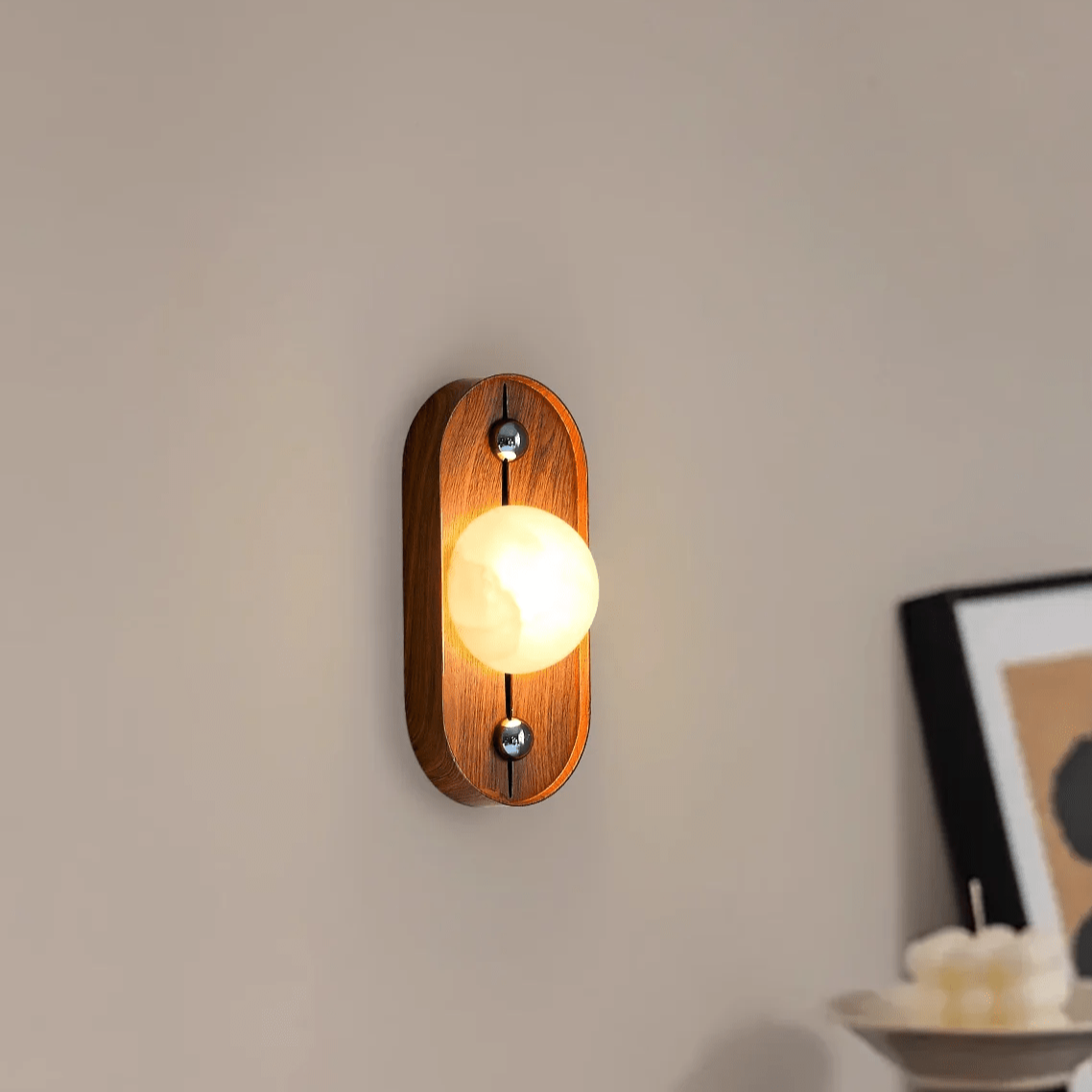 Orlin Alabaster Wood Wall Sconce - Neutralighting
