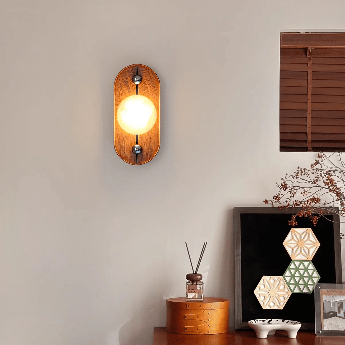 Orlin Alabaster Wood Wall Sconce - Neutralighting