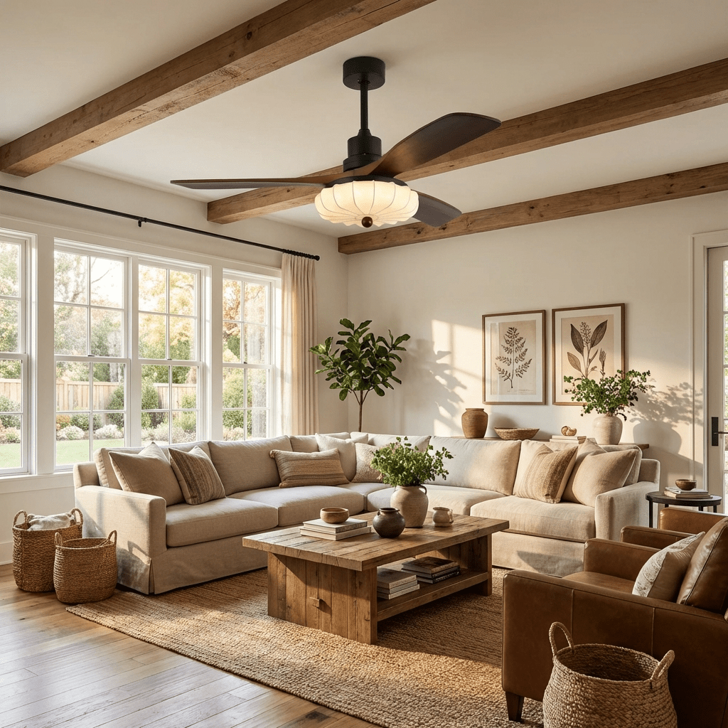 Vista dettagliata del motore DC del Ventilatore da Soffitto con Luce Jasper Bloom
