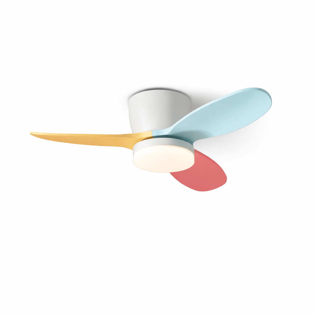 Ventilatore da soffitto con luce Milo Petalo con pale retratte
