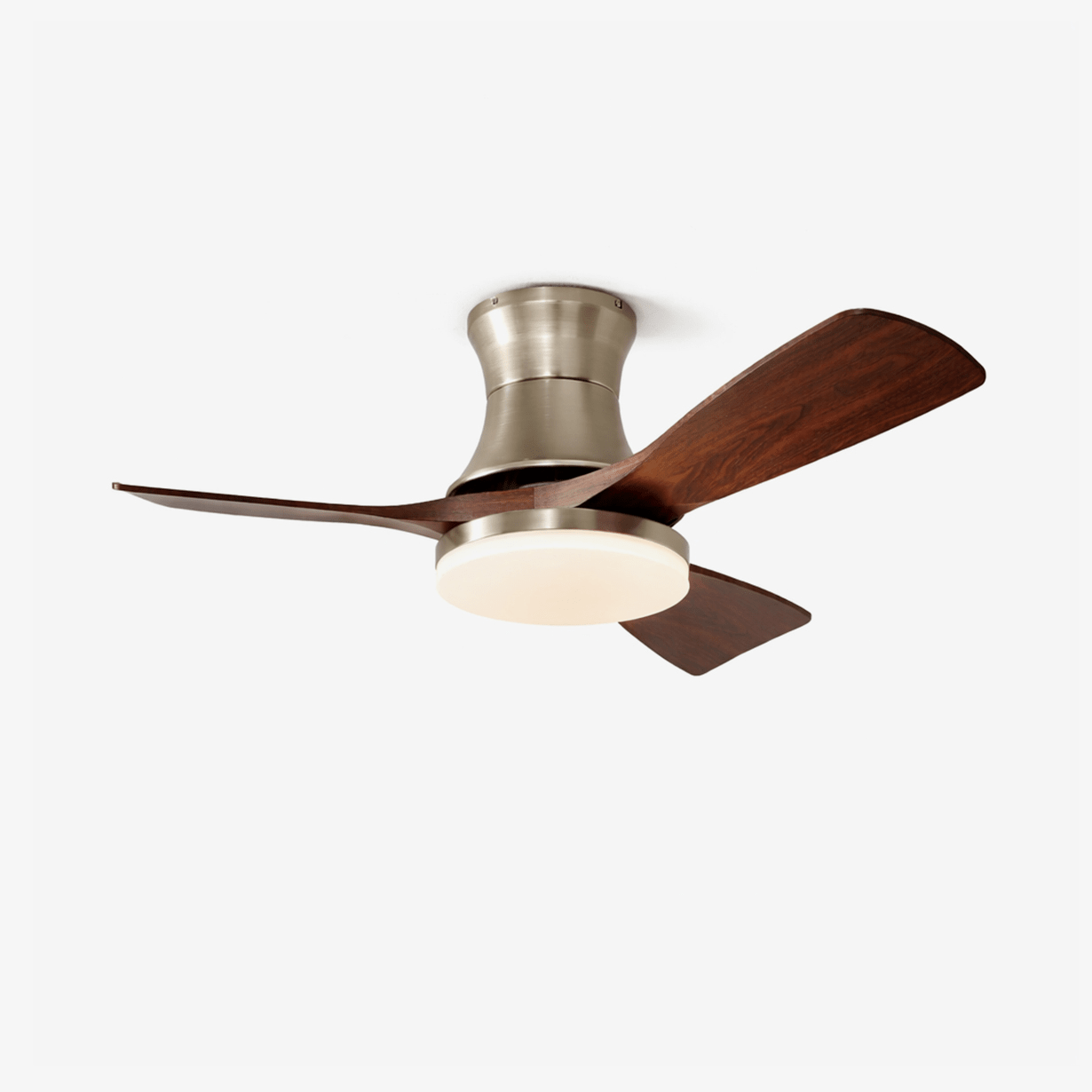Ventilatore da soffitto Rowan Nickel con pale e LED integrato