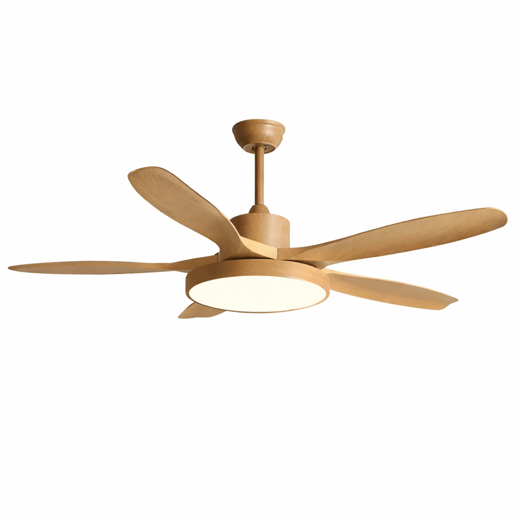 Ventilatore da soffitto con luce StillWind che mostra il suo design moderno-industriale e la struttura in metallo.