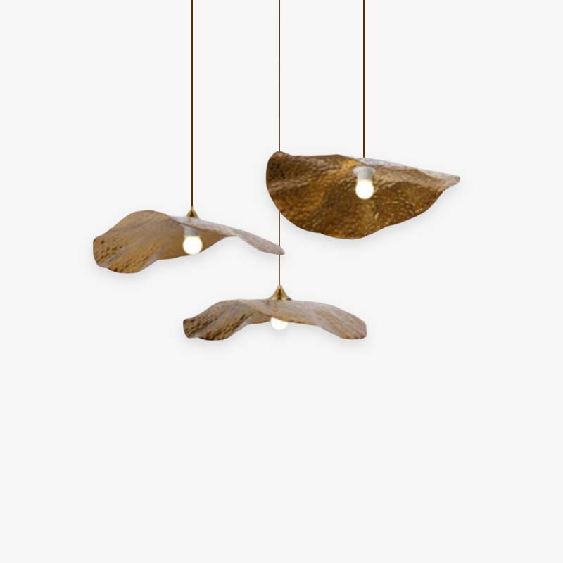 Arisha Natura Lotus Foglia Metallo Lampade a Sospensione Oro