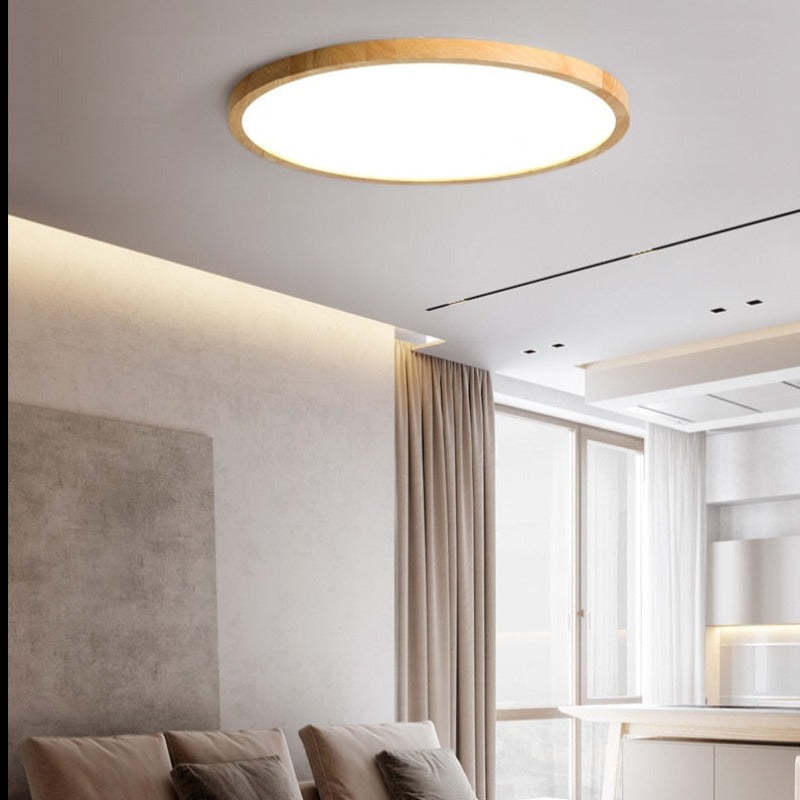 Muto Lampade da Soffitto Tonda in Legno Moderno a Incasso per Soggiorno