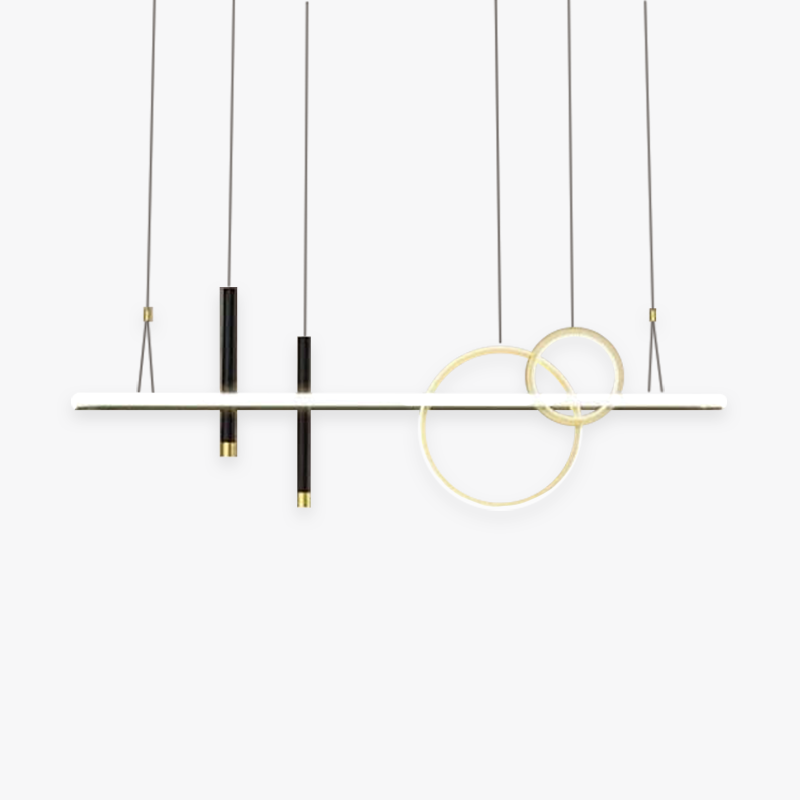 Madina Minimalista LED Lampade a Sospensione Cerchio Ufficio/Soggiorno/Camera da Letto Nero/Oro
