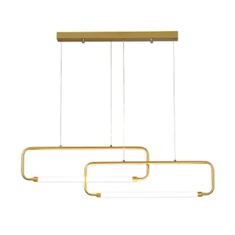 Bouvet Minimalismo LED Doppio Rettangolare Lampada a Sospensione Metallo/Acrilico Nero/Oro Soggiorno/Camera da Letto