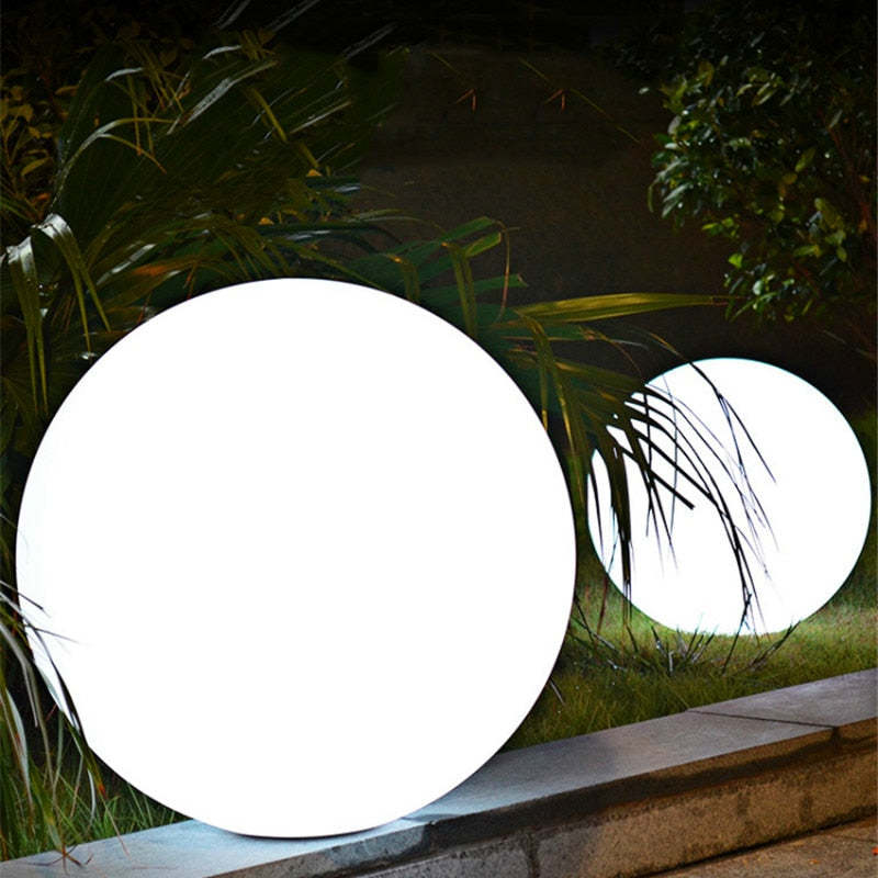 Elif Design LED Luce da Esterno Lampada da Terra Impermeabile Bianco Sfera Acrilico