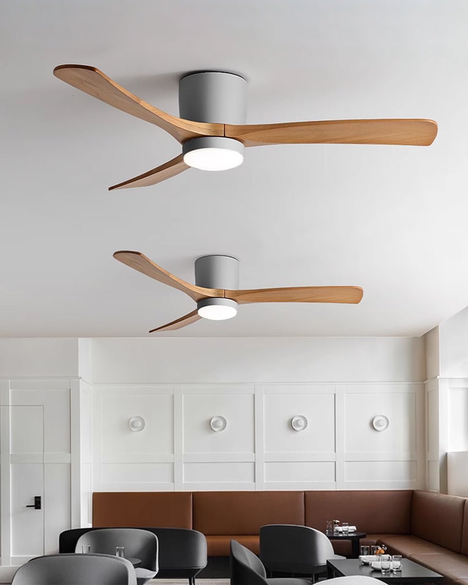 Ventilatore da soffitto Nordico Ezra con luce, illuminazione bianca fredda 6000K