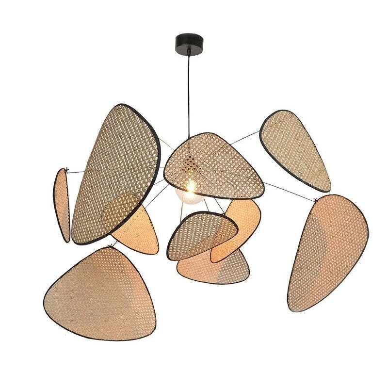 Ritta LED Lampada a Sospensione Rattan Griglia a Rame/Metallo