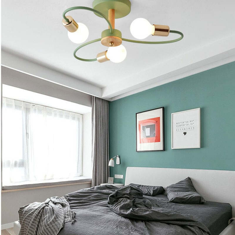 Lacey Elegante LED Bellissimo Plafoniera Metallo Vetro Fiore Grigia/Verde Soggiorno/Camera da Letto
