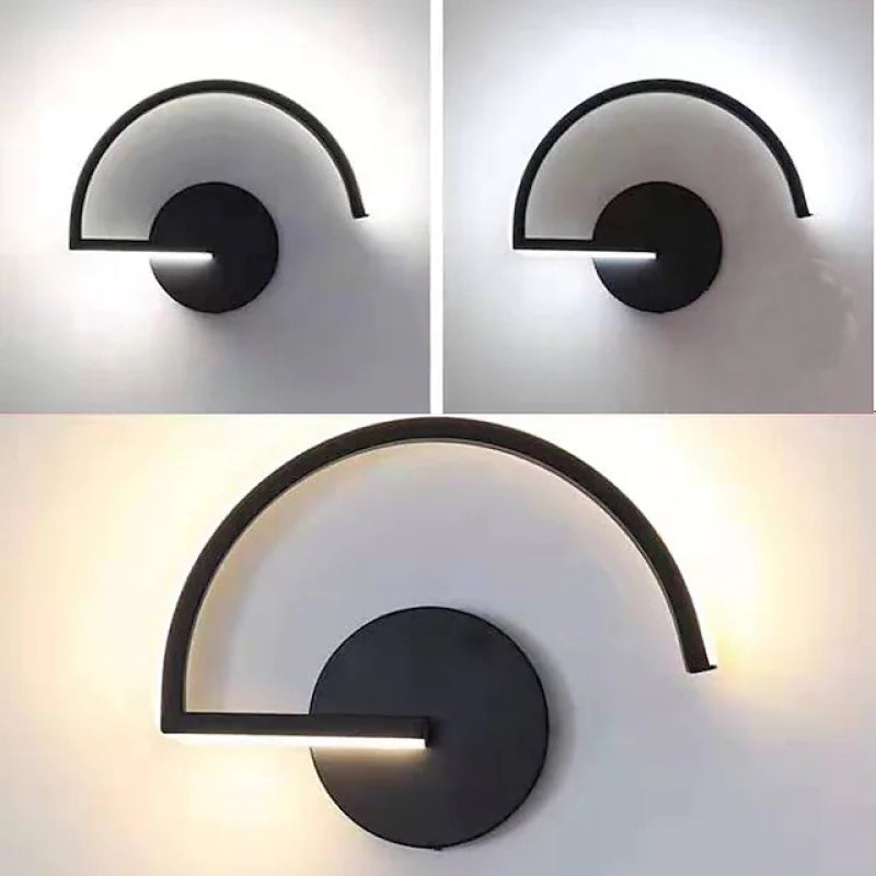Arisha Minimalista Lineare LED Semicircolare Metallo Applique Nero/Bianco Soggiorno/Camera da Letto