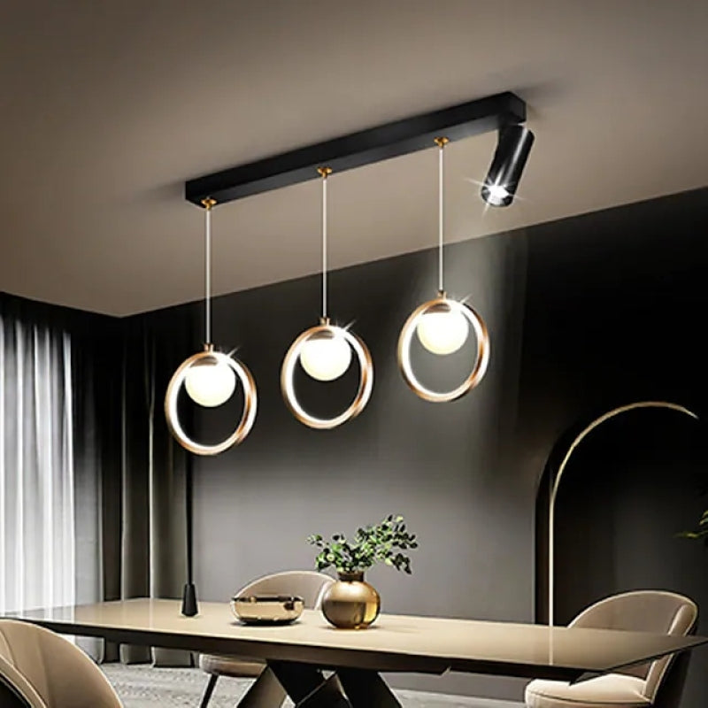 Arisha Lampade a Sospensione Vetro/Metallo Multi Anelli Moderne