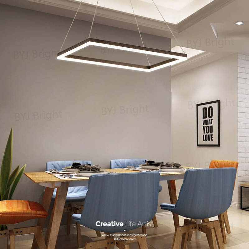 Bouvet Moderno LED Lampada a Sospensione 5 Stratificato Nera Soggiorno/Camera da Letto