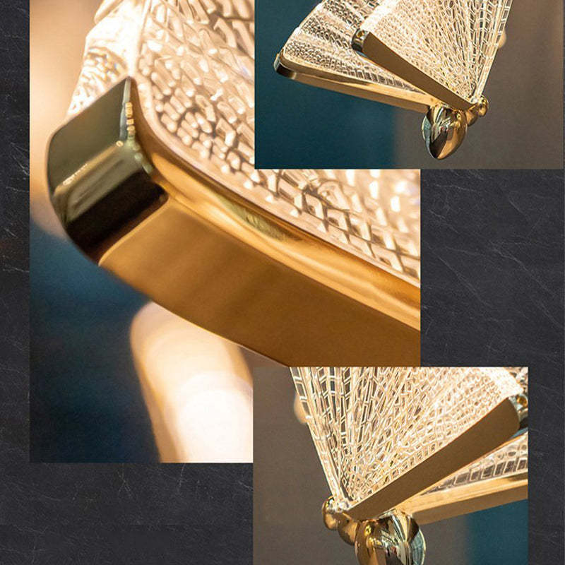Arisha Lampada a Sospensione Art Deco Cristallo/Metallo Farfalla Camera da Letto Vintage