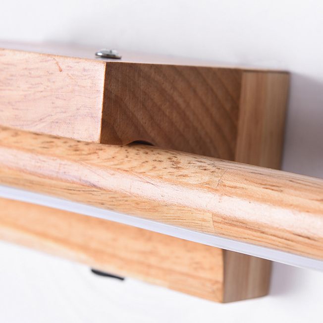 Muto Moderni LED Applique Specchio Vanità Natura Lineare Acrilico/Legno Bagno