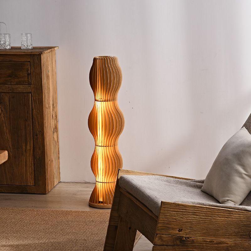 Muto Creative Uniche Moderno Legno Cachi Lampade da Terra