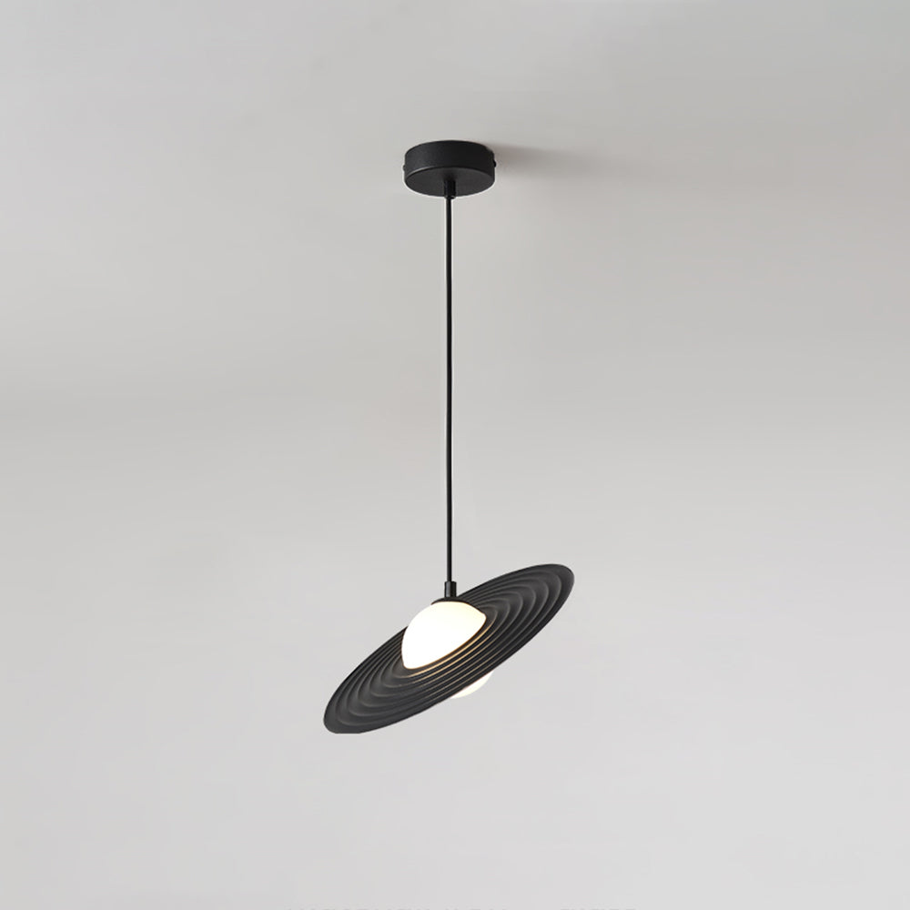 Cairns Moderno LED Lampade a Sospensione Metallo Nero/Bianco Pianeta Anello Soggiorno/Camera da Letto