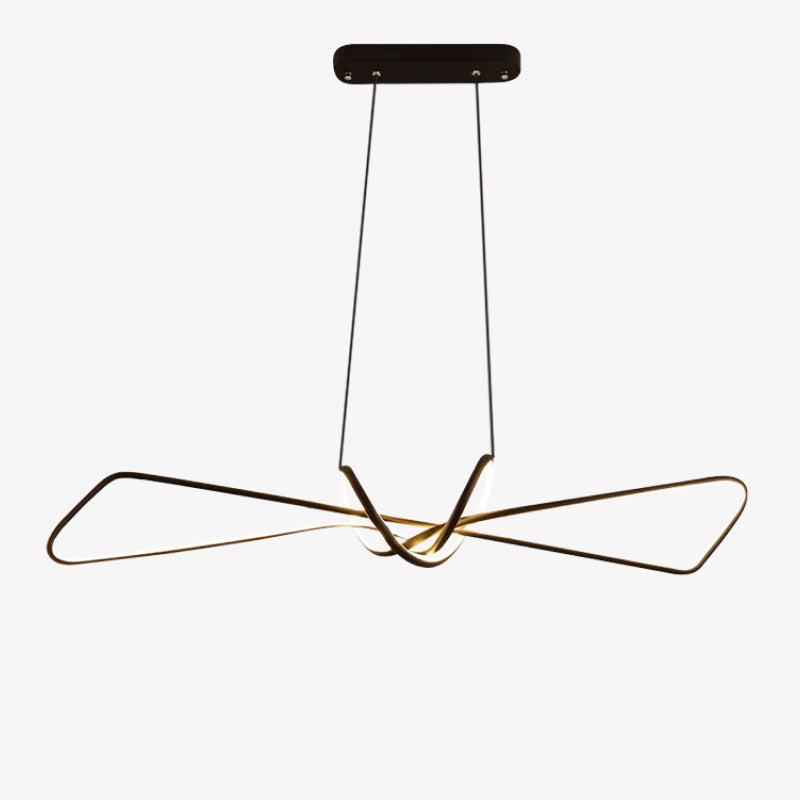 Bouvet Moderna LED Lampada a Sospensione Metallo Nero/Oro Lineare Soggiorno/Camera da Letto/Sala da Pranzo