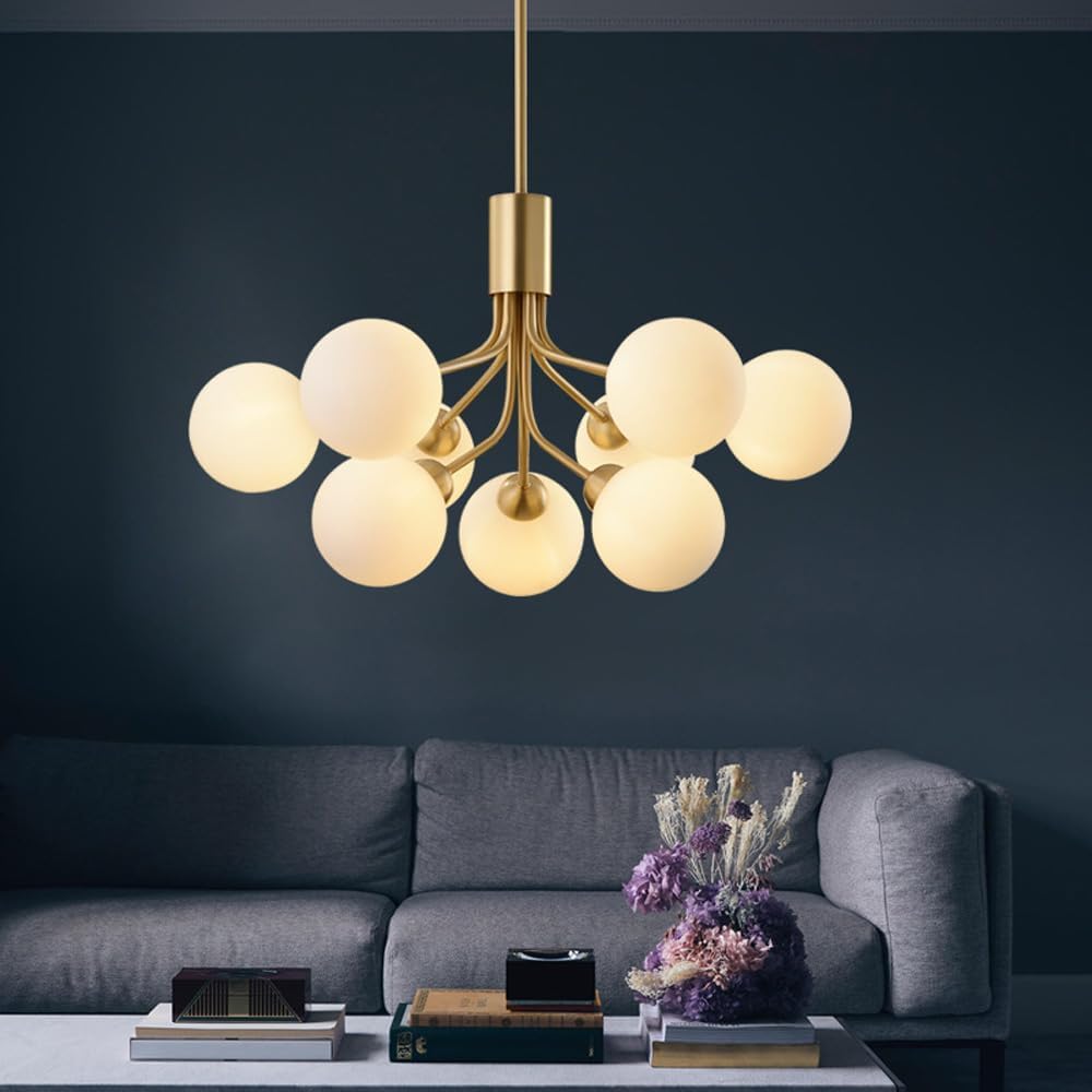 Valentina Moderno Metallo/Vetro Lux Lampadario Oro/Nero Camera da letto/Soggiorno