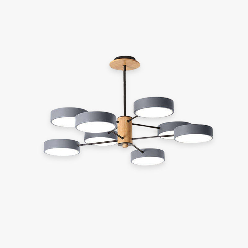 Arisha Moderna LED Design Lampada a Sospensione Metallo Legno Grigio/Verde Soggiorno/Camera da Letto